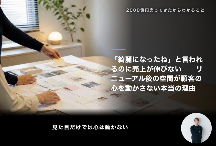 「綺麗になったね」と言われるのに売上が伸びない――リニューアル後の空間が顧客の心を動かさない本当の理由